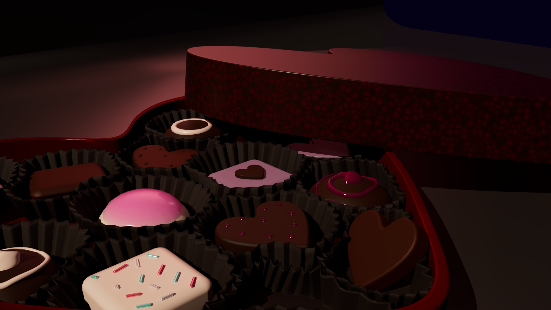 3D Render of Box of Chocolates