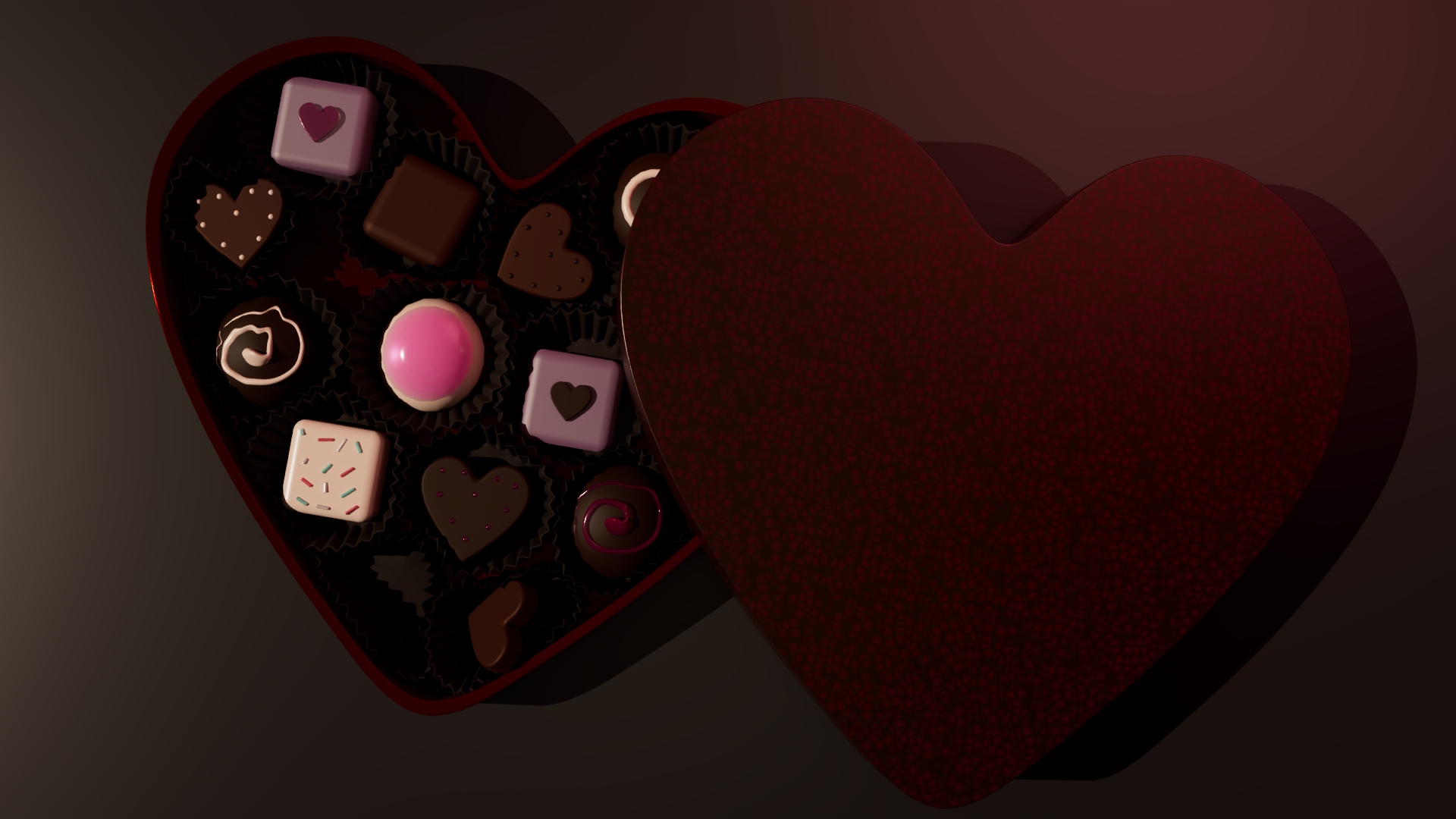 3D Render of Box of Chocolates